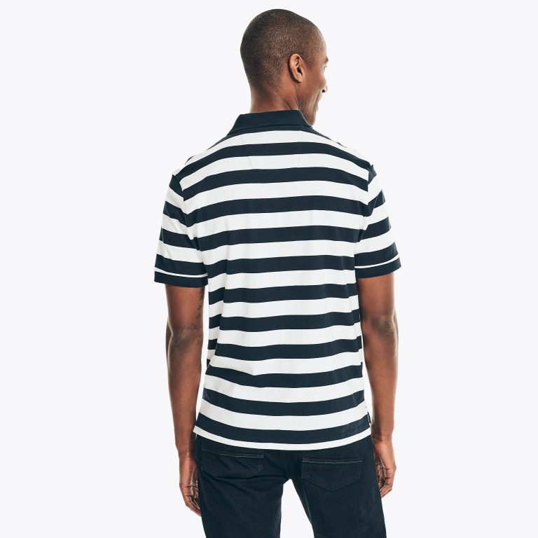 Nautica Klassieke Fit Striped Poloshirt Heren Donkerblauw | Um87vyFB