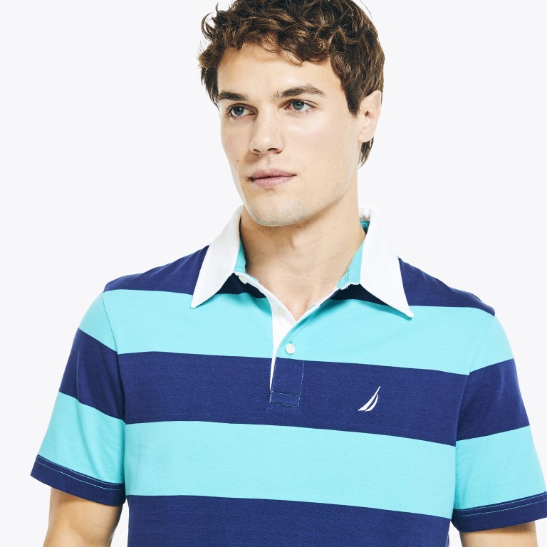 Nautica Klassieke Fit Striped Poloshirt Heren Lichtolijfgroen | lNtjneOX