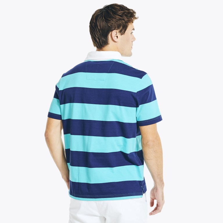 Nautica Klassieke Fit Striped Poloshirt Heren Lichtolijfgroen | lNtjneOX