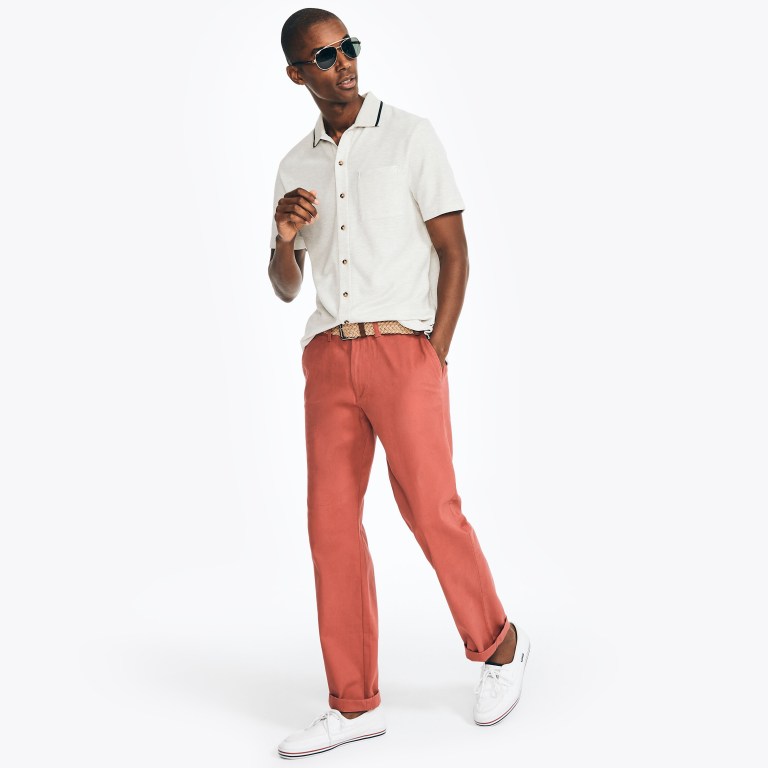 Nautica Klassieke Fit Twill Broek Heren Rood | GP6waG7B