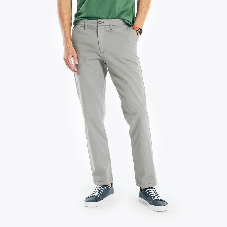 Nautica Klassieke Fit Twill Broek Heren Grijs | MsfjYbw9