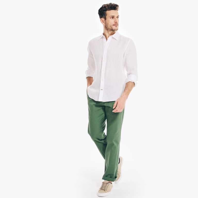 Nautica Klassieke Fit Twill Broek Heren Groen | UnfeJ4WZ