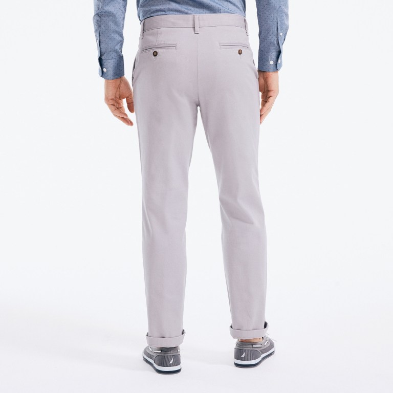 Nautica Klassieke Fit Twill Broek Heren Grijs | Xj4To5Y5