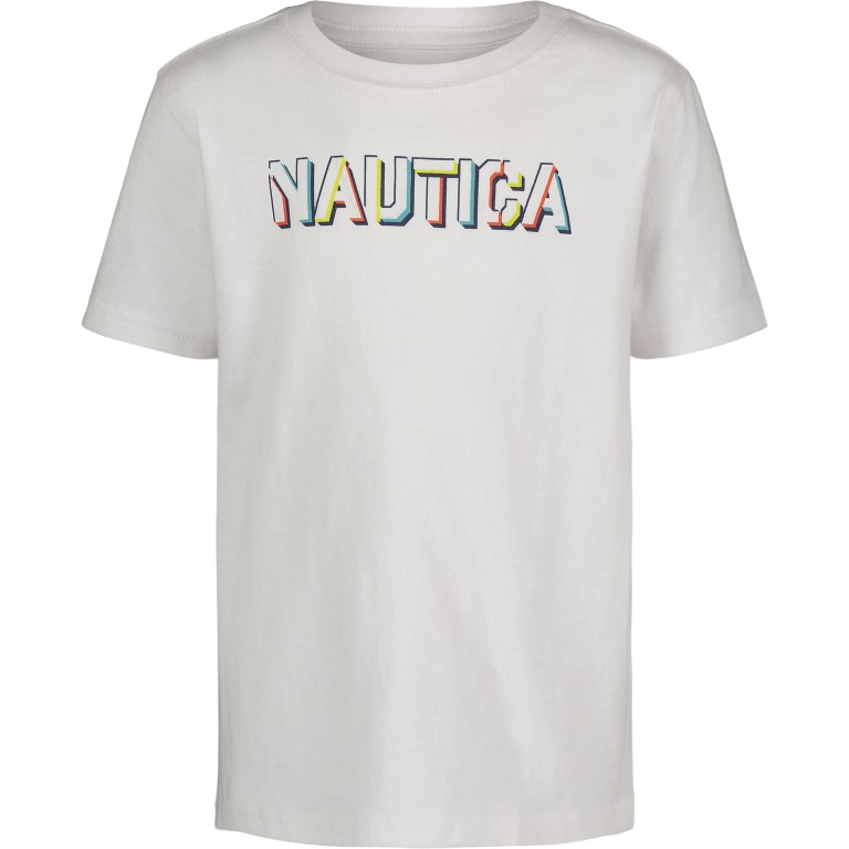 Nautica Little Grafische (4-7) T-shirts Jongens Wit Lichtturkoois | cw07AAzC