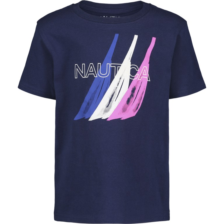 Nautica Little Paint Print Grafische (4-7) T-shirts Jongens Donkerblauw | 7NQlVWAI