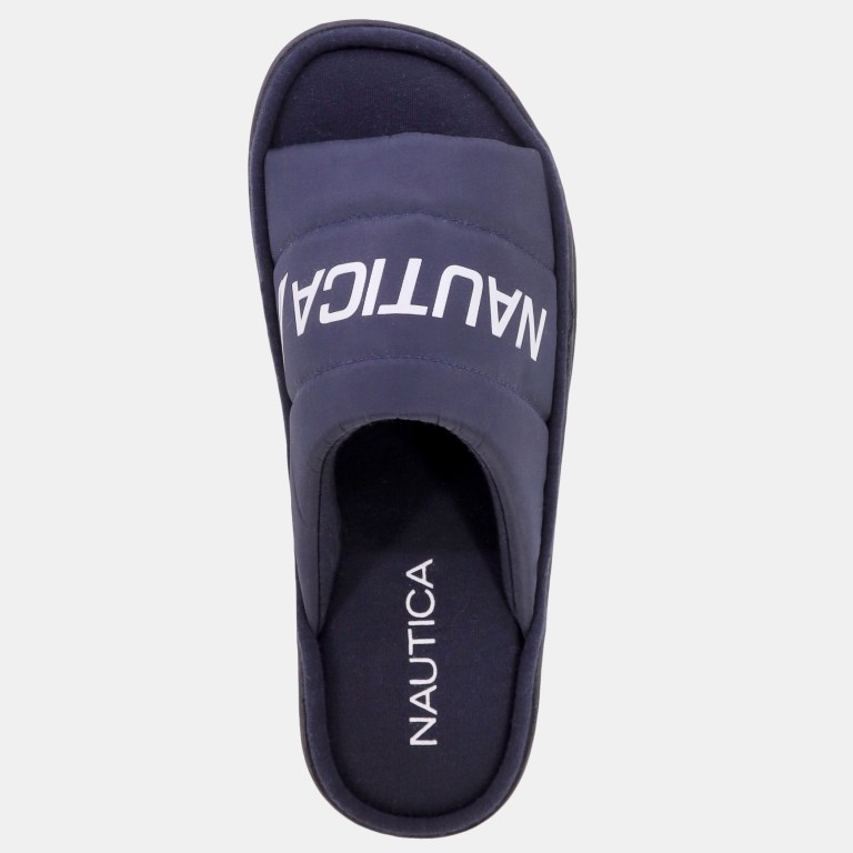 Nautica Logo Embossed Badslippers Heren Blauw | A2J2NYqN