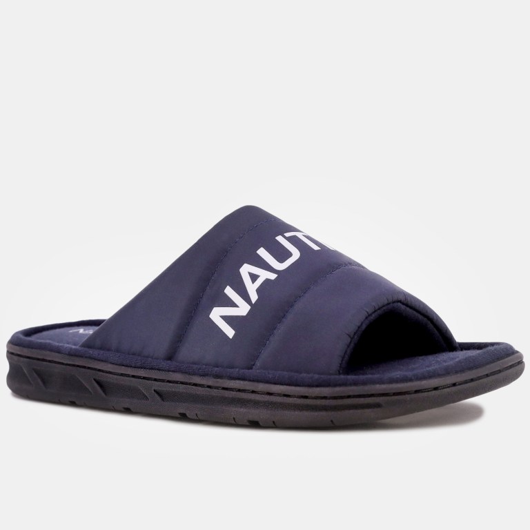 Nautica Logo Embossed Badslippers Heren Blauw | A2J2NYqN