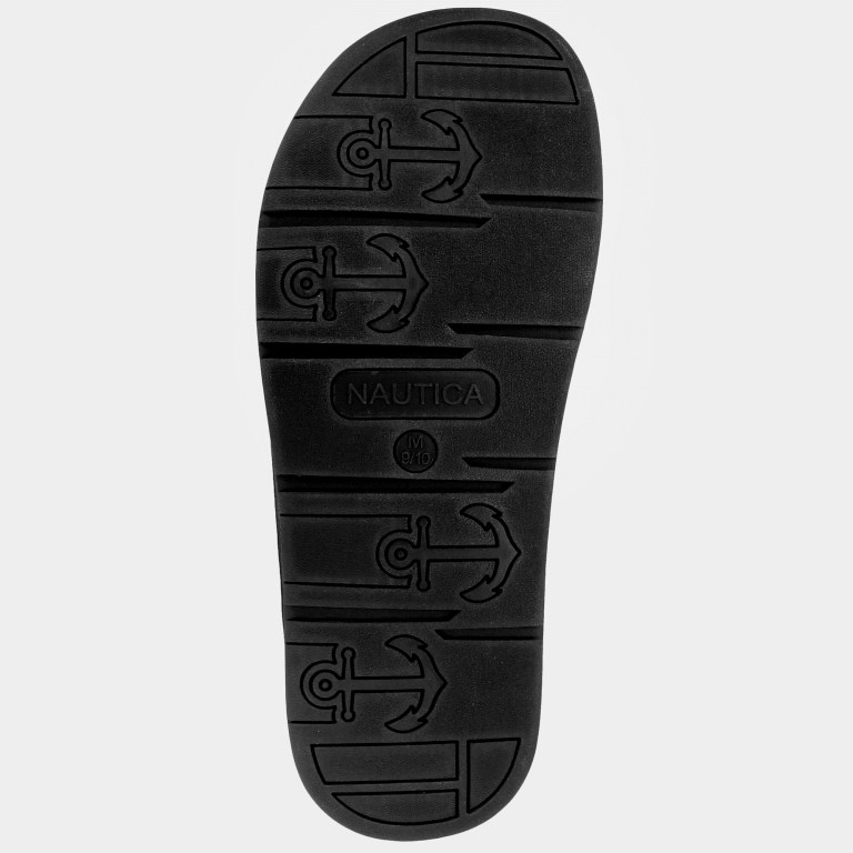 Nautica Logo Embossed Badslippers Heren Zwart | o9KaORgr