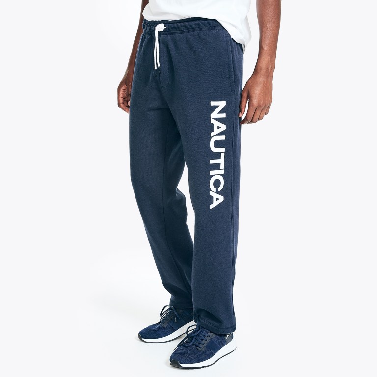 Nautica Logo Fleece Joggingbroek Heren Donkerblauw | yRq59S5Y