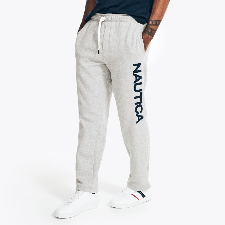 Nautica Logo Fleece Joggingbroek Heren Grijs | dDacta60