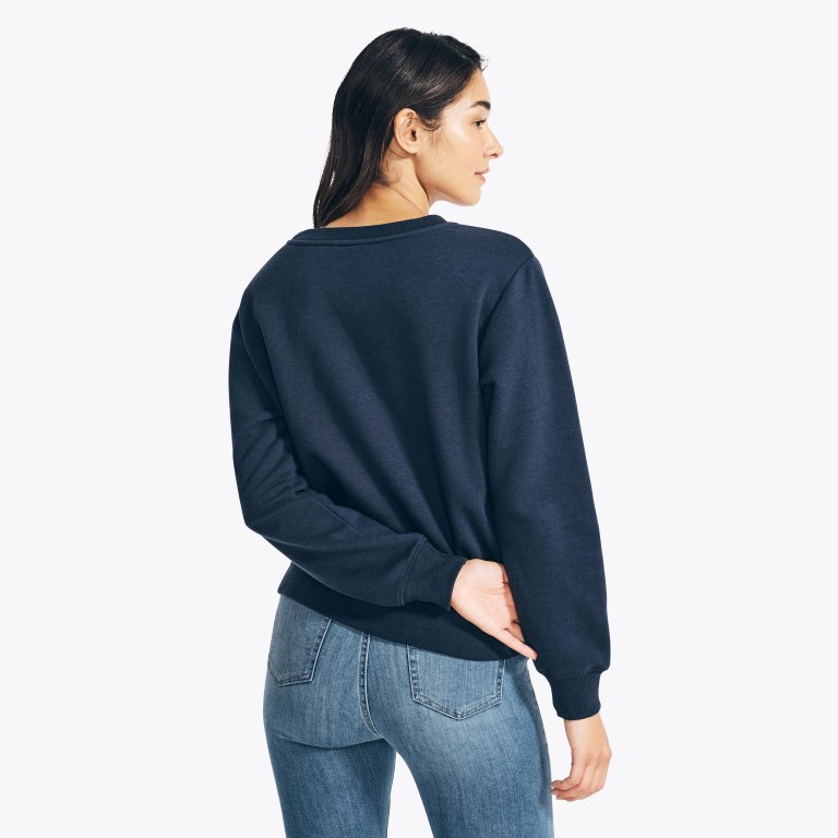 Nautica Logo Grafische Sweatshirts Dames Blauw | WghYlZUy