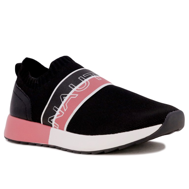 Nautica Logo Knit Sneakers Dames Zwart | BejxyPLt