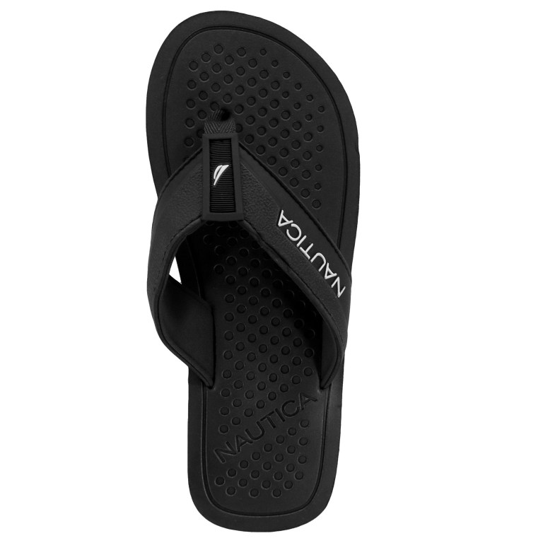 Nautica Logo String Teenslippers Heren Zwart | FeInOdcu