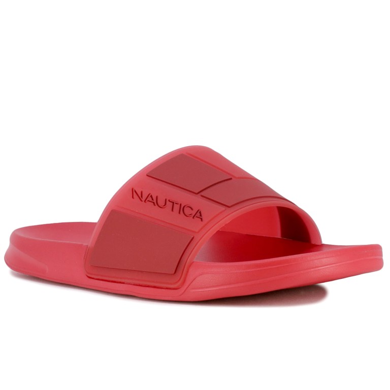 Nautica Logo-embossed Badslippers Heren Rood Oranje | 0BN1oLOw