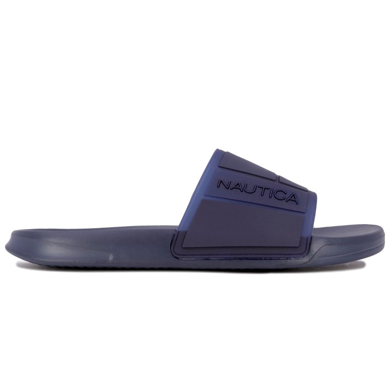 Nautica Logo-embossed Badslippers Heren Blauw | UARBnrsD