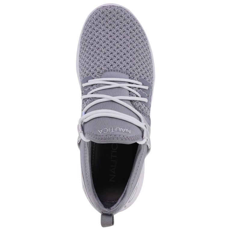 Nautica Logo-strap Mesh Sneakers Dames Grijs | 4aORhl4d