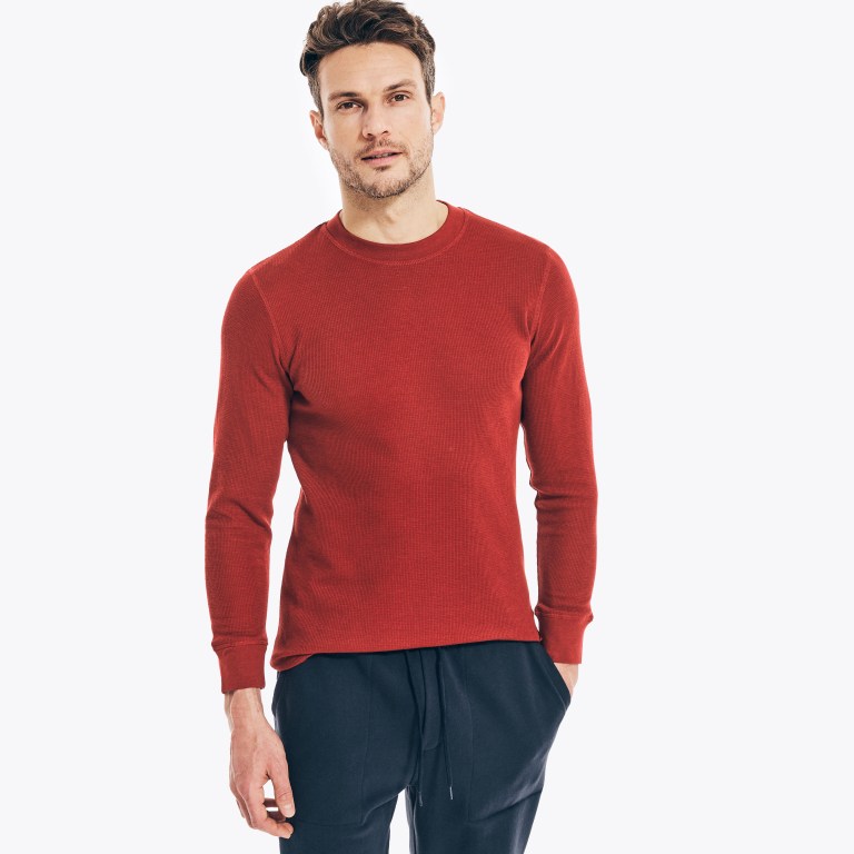 Nautica Long-sleeve Crewneck Thermal T-shirts Heren Gekleurd | phiZEi5J