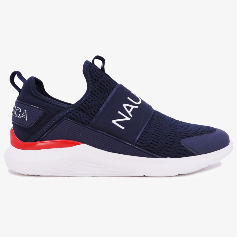 Nautica Mesh Embossed Logo Sneakers Heren Donkerblauw | 4irlRTOL