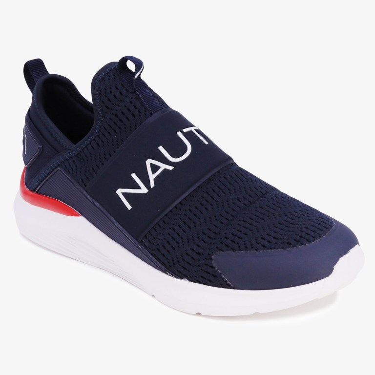 Nautica Mesh Embossed Logo Sneakers Heren Donkerblauw | 4irlRTOL