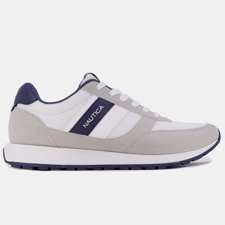 Nautica Mesh Sneakers Heren Wit Lichtturkoois | WPeiXosf