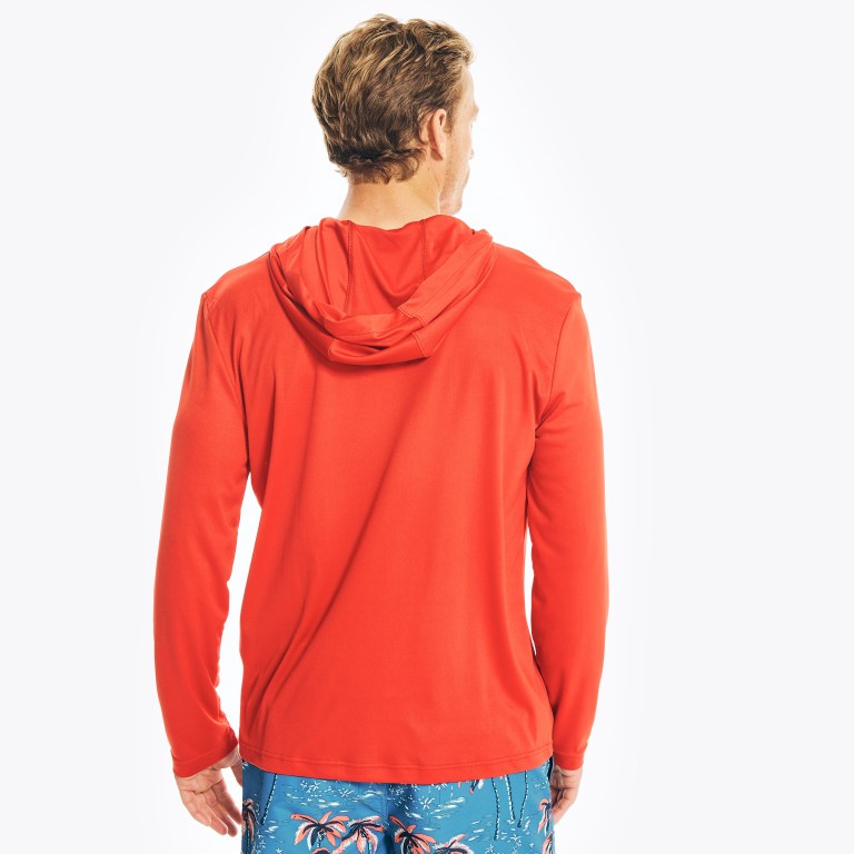 Nautica Met Capuchon Long-sleeve Zwemkleding Heren Rood | 1nqJ7hi7