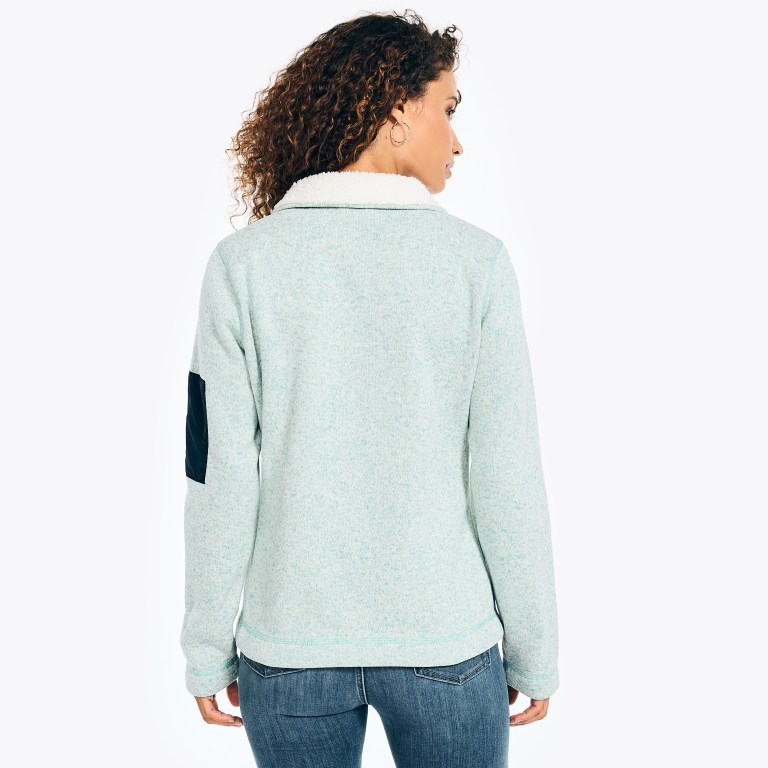 Nautica Mock-neck Fleece Jassen Dames Blauw | BSI5dhUF