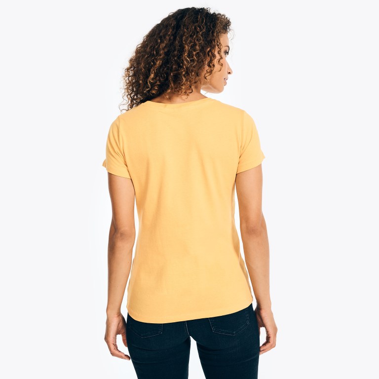 Nautica Nautica Co. Logo T-shirts Dames Geel | q899UnCF