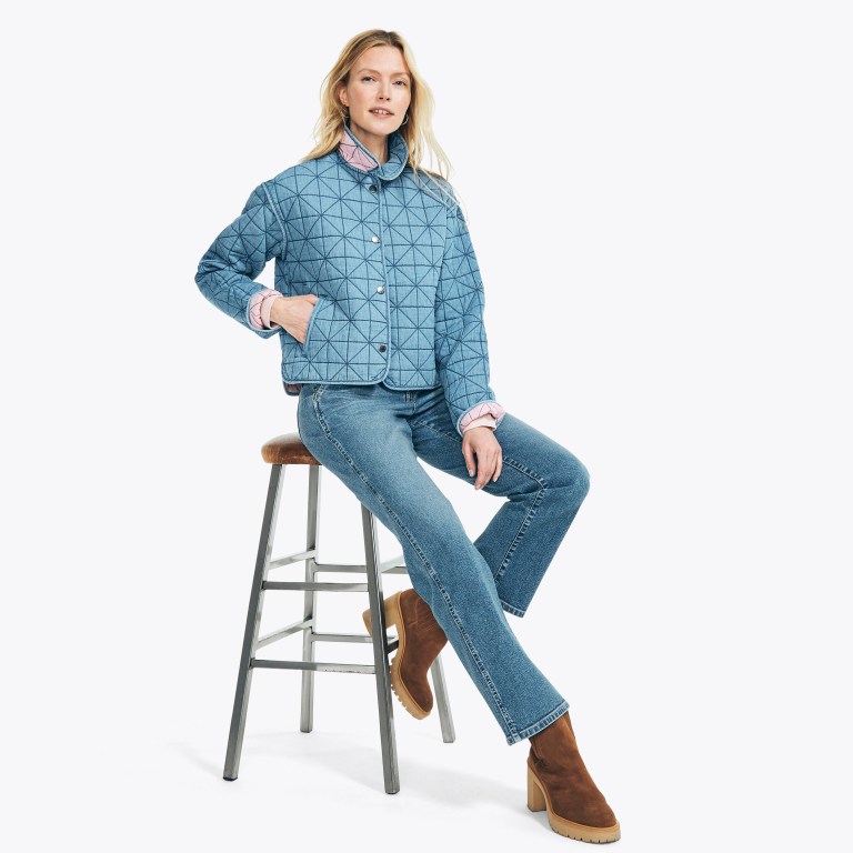 Nautica Nautica Co. Quilted Twill Jassen Dames Blauw | q107ngyj