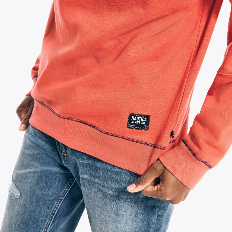 Nautica Nautica Co. Sustainably Crafted Crewneck Sweatshirts Heren Rood | 7c4DY49v