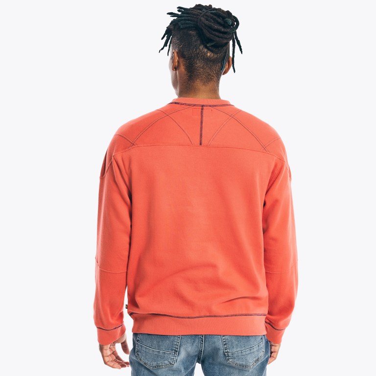 Nautica Nautica Co. Sustainably Crafted Crewneck Sweatshirts Heren Rood | 7c4DY49v