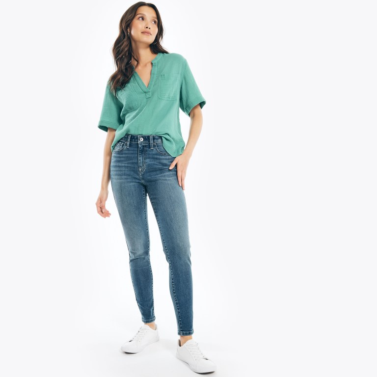 Nautica Nautica Co. True Flex High-rise Skinny Denim Jeans Dames Turquoise | fOxtKvI8