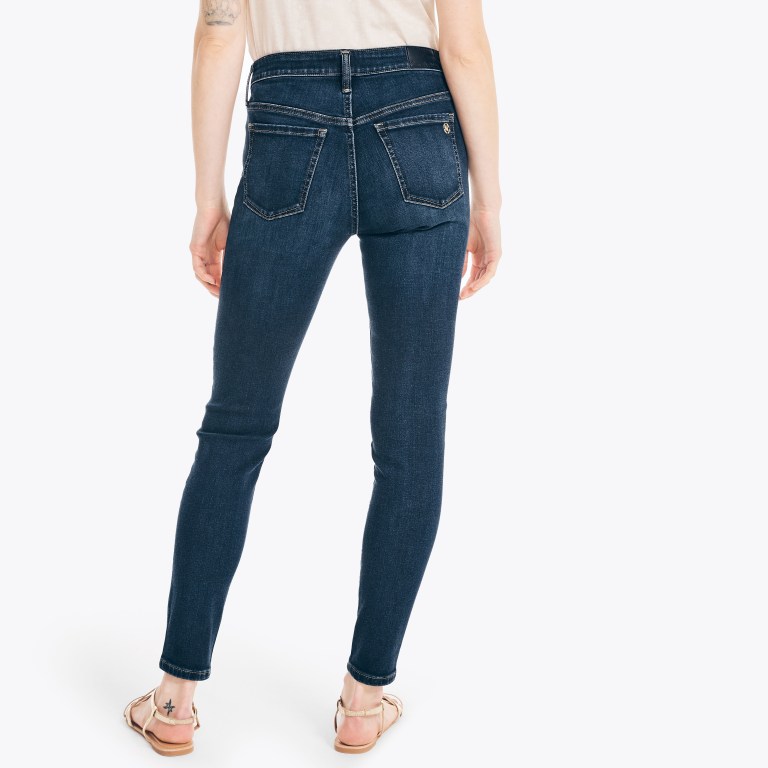 Nautica Nautica Co. True Flex Mid-rise Skinny Denim Jeans Dames Blauw Geel | 3YtZeS1c