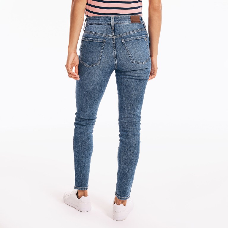 Nautica Nautica Co. True Flex Mid-rise Skinny Denim Jeans Dames Lichtturkoois | N75b5vBV