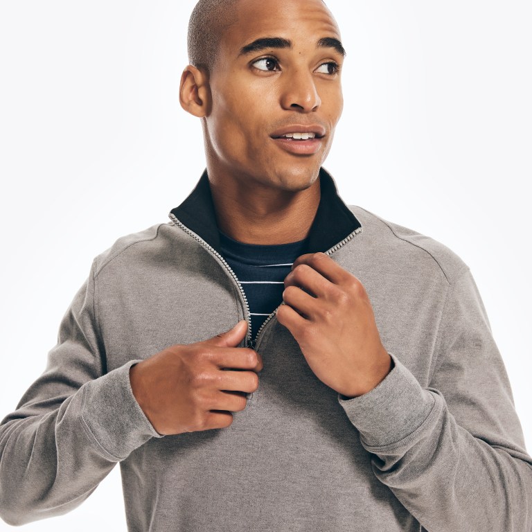 Nautica Navtech Half-zip Sweatshirts Heren Grijs | RmcSMmrD