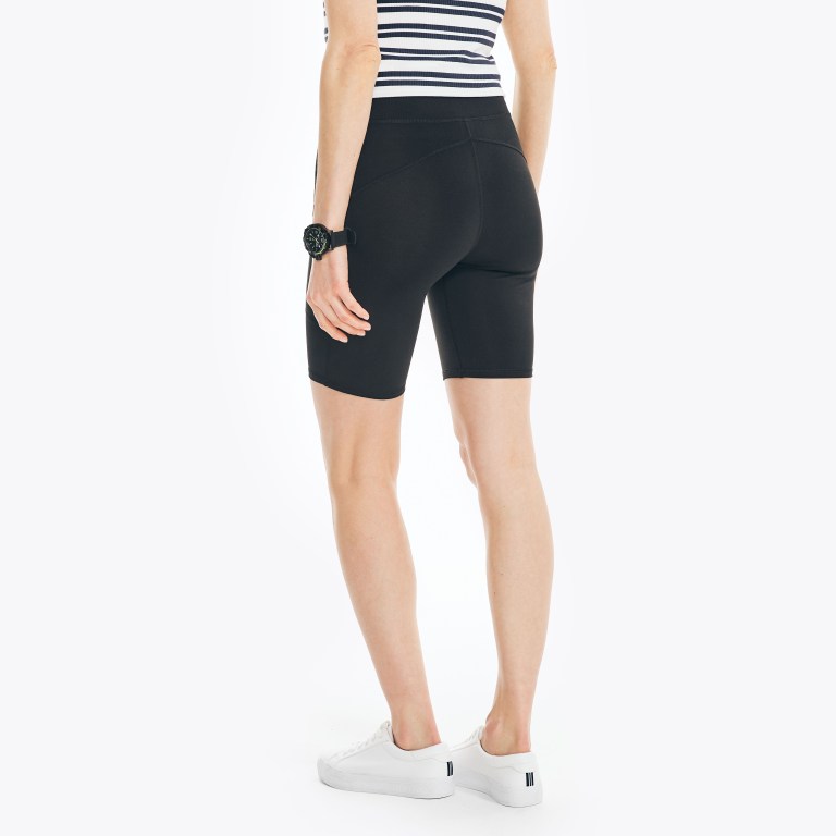 Nautica Navtech High-waisted Biker Korte Broek Dames Zwart | g2lDzsbk