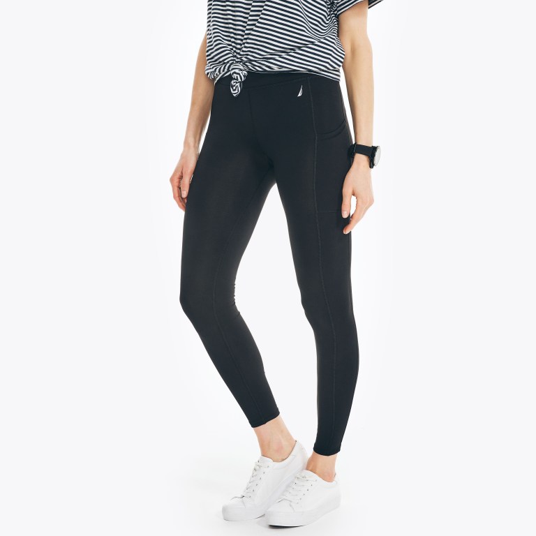 Nautica Navtech High-waisted Sweatshirts Dames Zwart | DomBNVdT