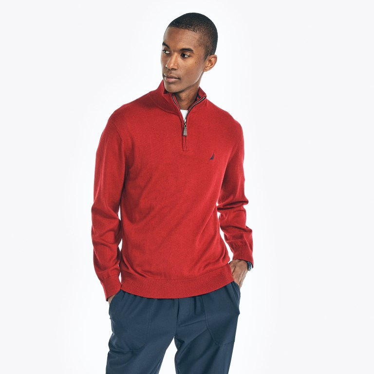 Nautica Navtech Quarter-zip Truien Heren Rood | 4Fsn5tYk