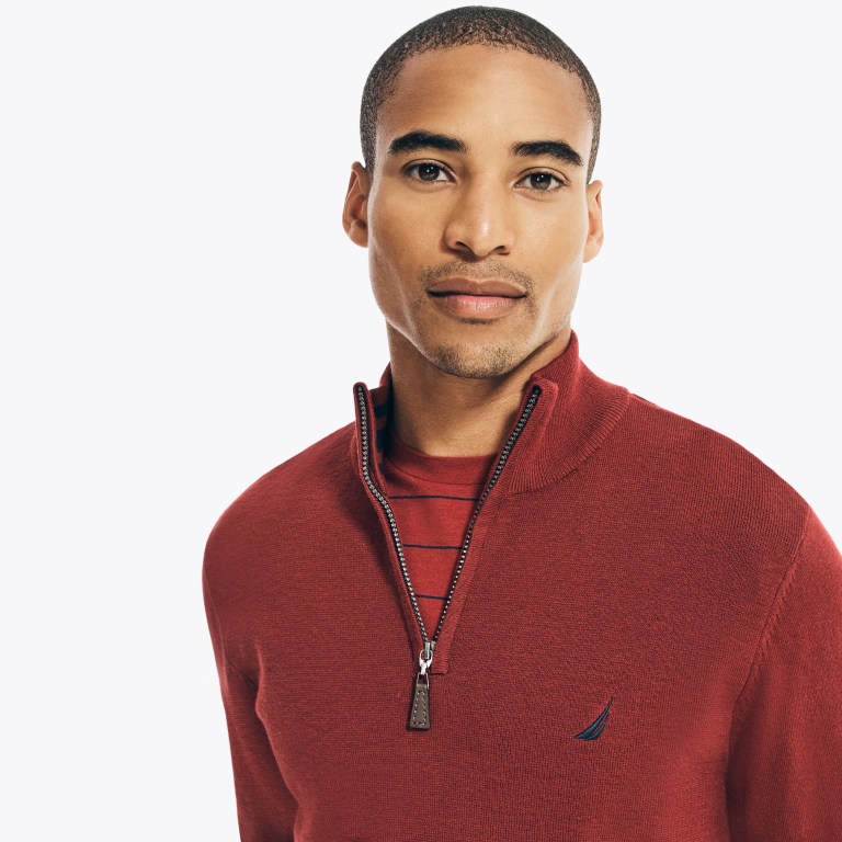 Nautica Navtech Quarter-zip Truien Heren Rood | EBaJ0zwq