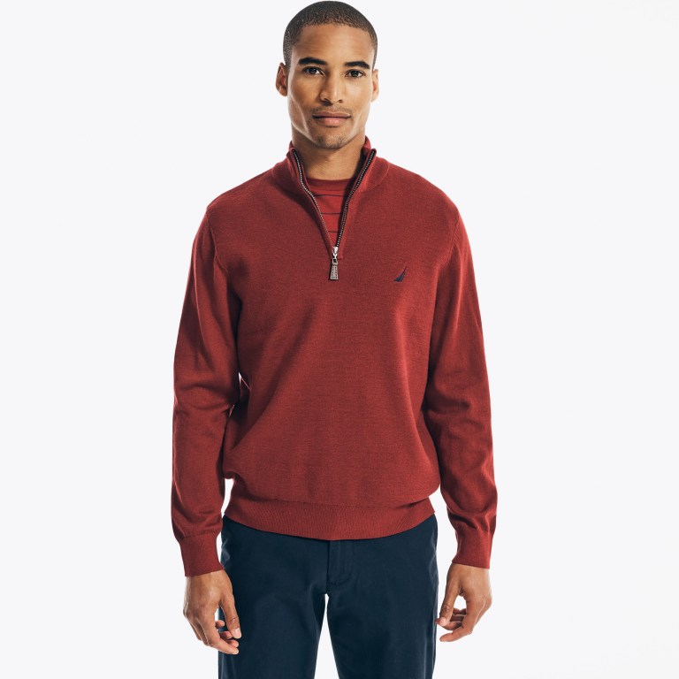 Nautica Navtech Quarter-zip Truien Heren Rood | EBaJ0zwq