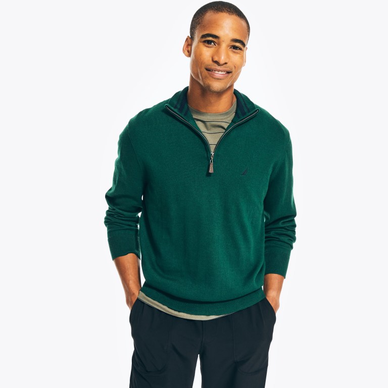 Nautica Navtech Quarter-zip Truien Heren Groen | EXlw7a5P