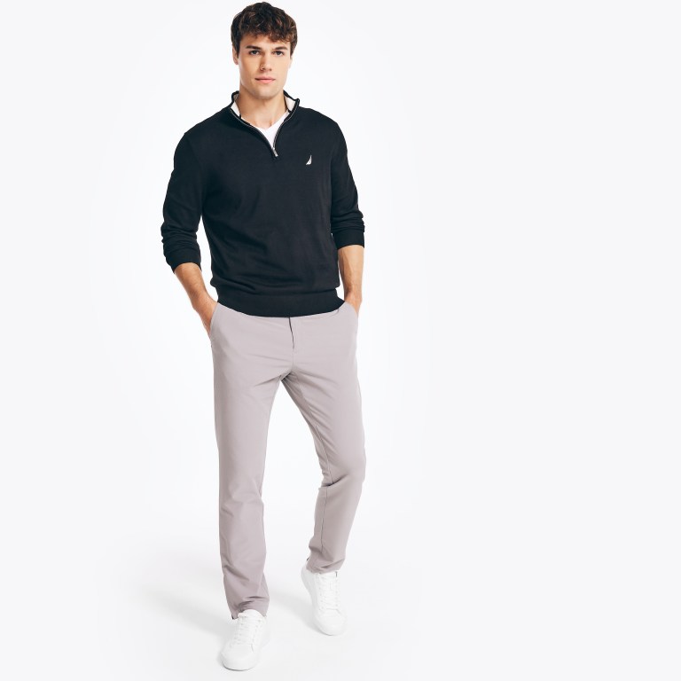 Nautica Navtech Quarter-zip Truien Heren Zwart | LQW4J9nP