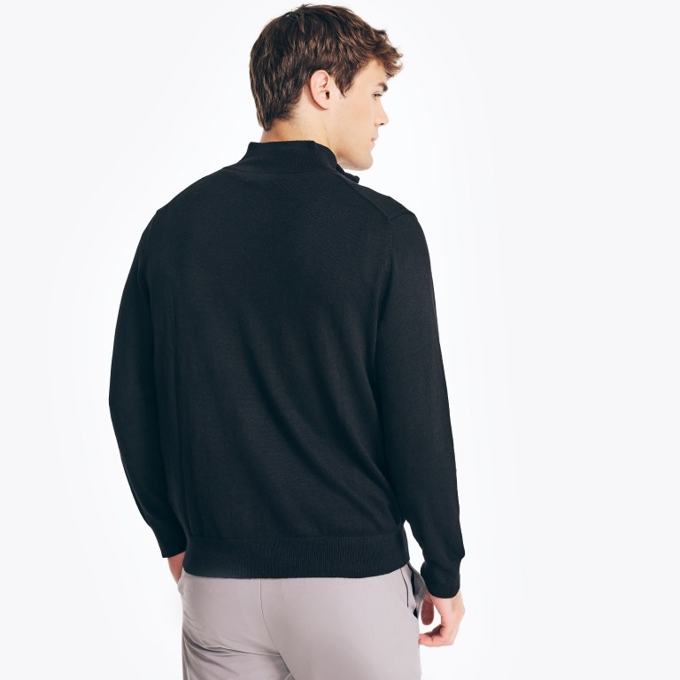 Nautica Navtech Quarter-zip Truien Heren Zwart | LQW4J9nP