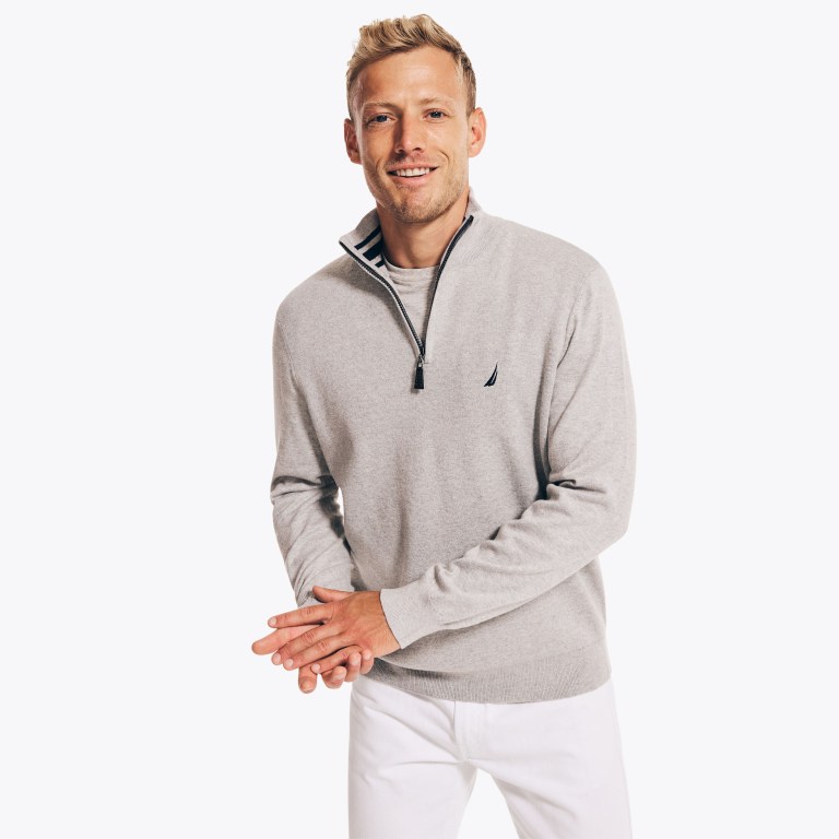 Nautica Navtech Quarter-zip Truien Heren Grijs | gVN3jjjx