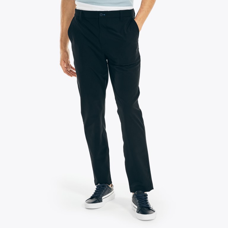 Nautica Navtech Slim Fit Traveler Broek Heren Zwart | 2CMokxxa