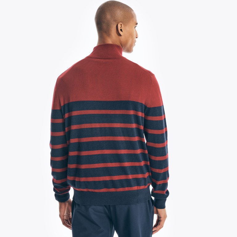 Nautica Navtech Striped Quarter-zip Truien Heren Rood | NXLFHw8p