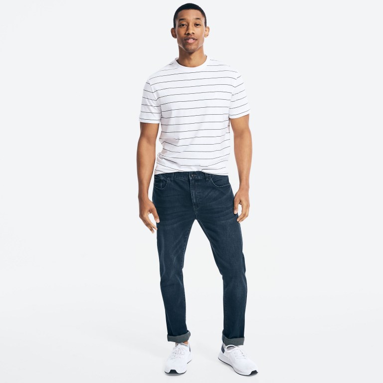 Nautica Navtech Striped T-shirts Heren Wit | SxmpJOSG