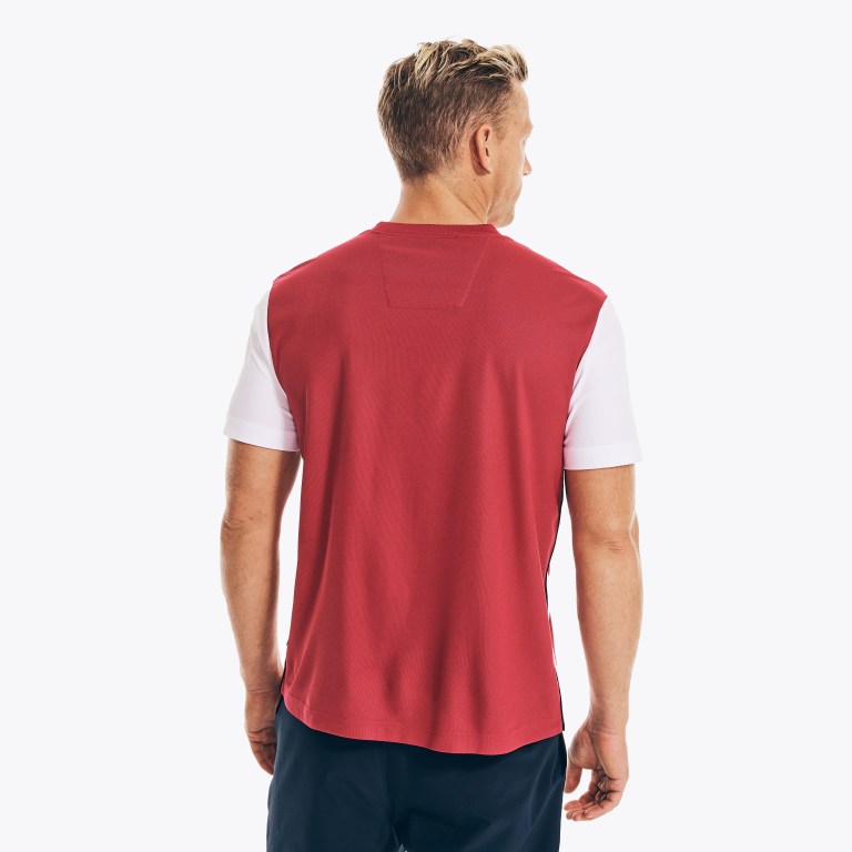 Nautica Navtech Sustainably Crafted Colorblock T-shirts Heren Lichtroze | JMoUWQe2