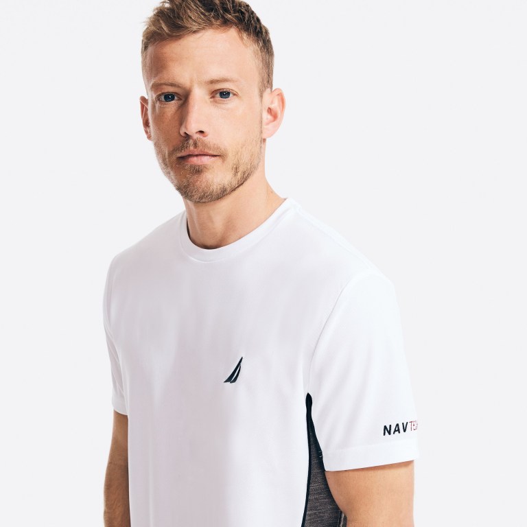 Nautica Navtech Sustainably Crafted Colorblock T-shirts Heren Wit | nLINycrI