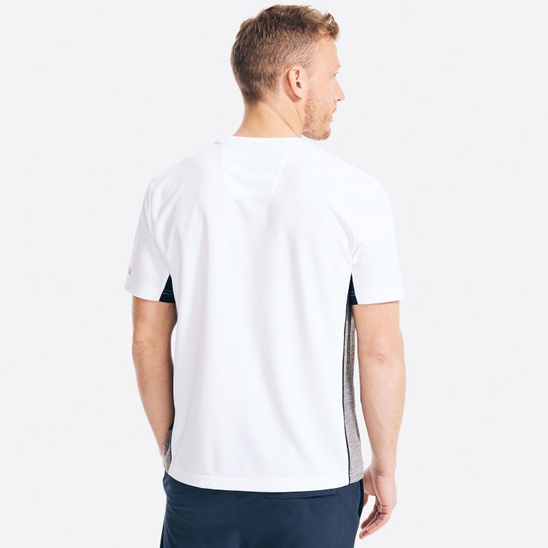 Nautica Navtech Sustainably Crafted Colorblock T-shirts Heren Wit | nLINycrI