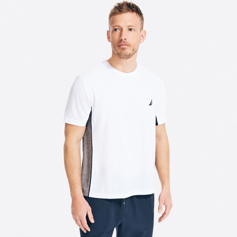 Nautica Navtech Sustainably Crafted Colorblock T-shirts Heren Wit | nLINycrI